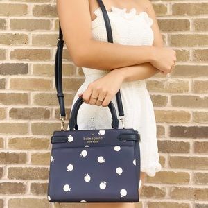 Kate Spade Leather Satchel Crossbody Blue Multi